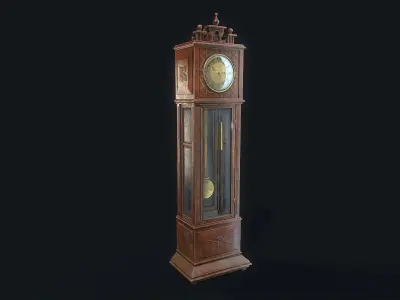 Antique Floor Clock  Low-poly 3D model