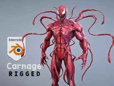 Venom - The Carnage rigged Low-poly 3D model