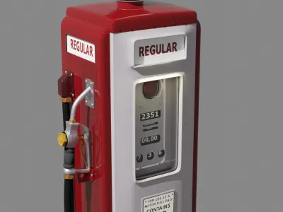 Old American gas pump 3D model