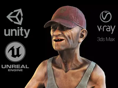 Homeless Person Jerry Low-poly 3D model