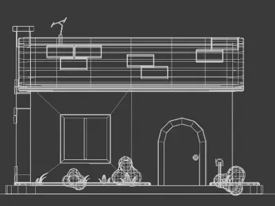 Cartoon house Low-poly 3D model 25
