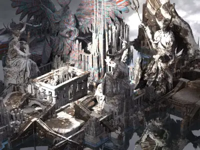 Winter Sci fi Angelic gods Kit bash 3D model