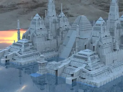 Egyptian Nile City Kit bash 1 3D model