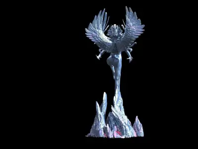 Alien rising statue 3D model