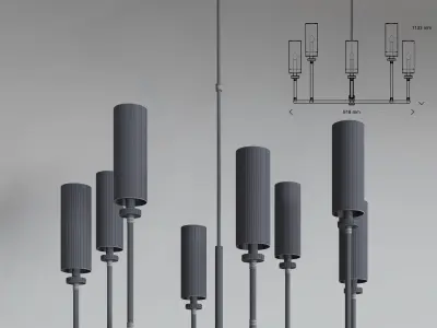 Ziyi large chandelier 3D model