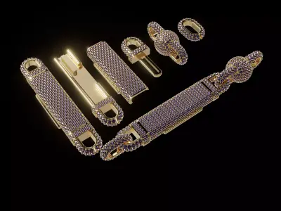 Fully Iced Out Bead Chain 12mm  High End Chain Link STL Design 3D print model