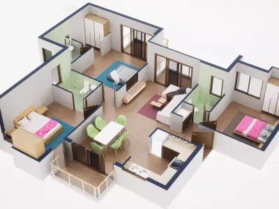 3D Floor Plan Model 43 3D model
