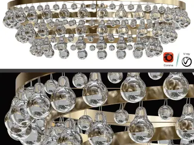 Bling Large Chandelier by Robert Abbey 3D model purchase