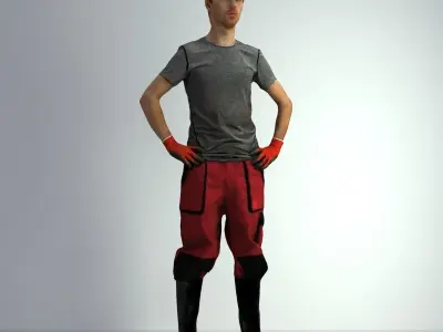 3D Scan Man Gardenner Worker 011  3D model