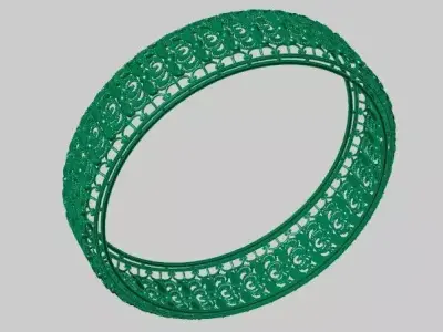 1353 Art Nouveau Style Bangle 21gm 3D print model