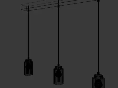 Ceiling Wood Lamp 3D model