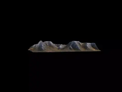 3d Model Mountain Range Barrier  3D model