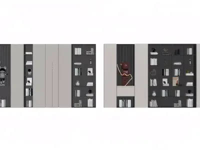 modern bookcase 3D model