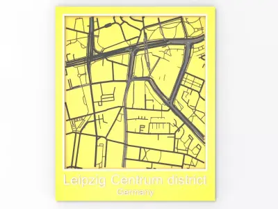 Streets and roads Leipzig Centrum district Germany 3D model