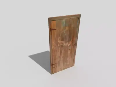 low poly door old wooden Low-poly 3D model