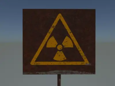 Sign radiation Free low-poly 3D model