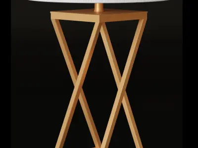 Table Lamp with Fabric Shade Low-poly 3D model