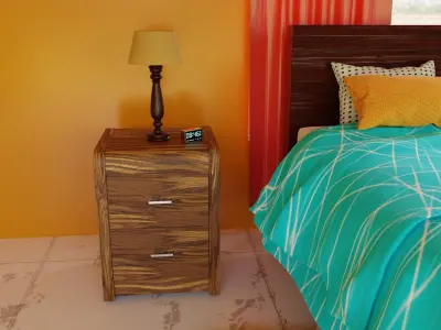 A COMMON DOUBLE BEDROOM Free 3D model