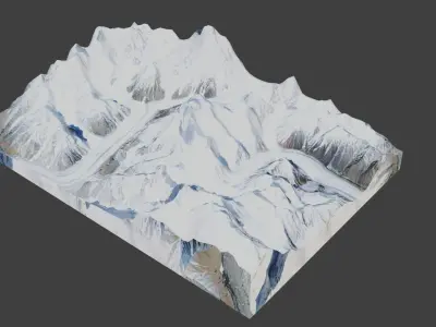 Broad Peak Mountain Low-poly 3D model