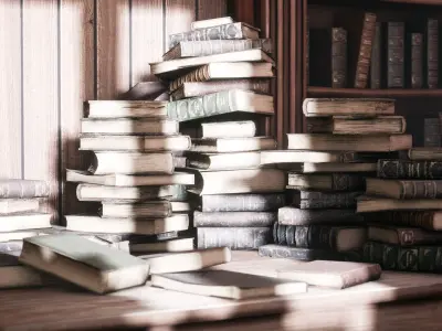 Old Library - Asset pack - Props Low-poly 3D model