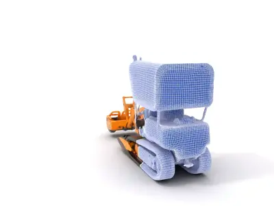 Yellow Road Grader model pack Low-poly 3D model