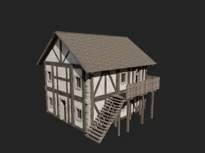 MEDIEVAL FANTASY FEUDAL TAVERN INN BAR SALOON STORE COLLECTION Low-poly 3D model