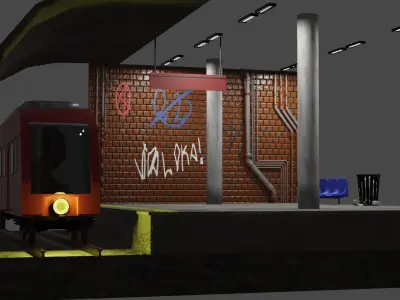 Subway isometric station 3D model