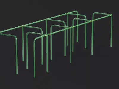 Maze Outdoor Fitness Station Green Low-poly 3D model