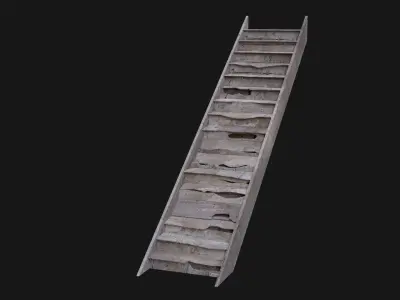 POST APO STAIRS IMPROVISED STAIRCASE COLLECTION PACK AAA Low-poly 3D model