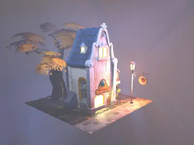 Antiques Shop Low-poly 3D model