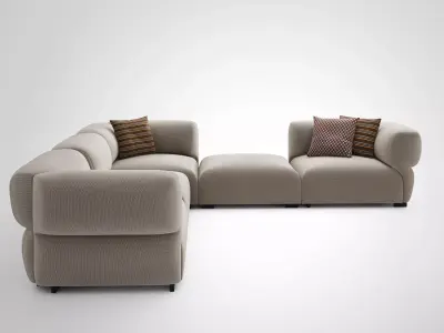 Butterfly modern sectional sofa 3D model