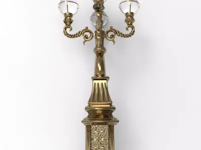 Vintage Victorian Ornate Street Lamp Post 3D Model 3D model