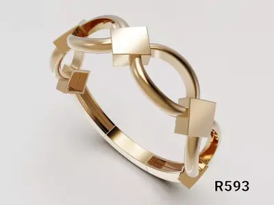 Geometric Chain Ring 3D print model