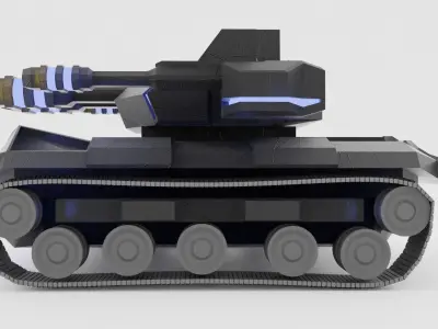 CYBER TANK low poly 3D print model