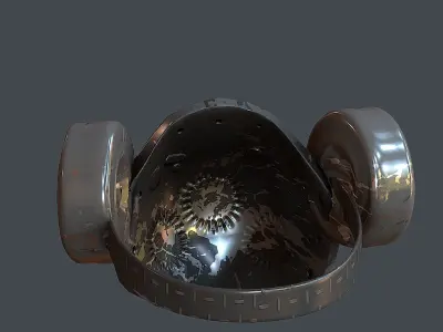 Gas mask helmet 3d model scifi Low-poly  Low-poly 3D model 502