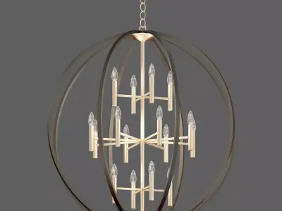 Euclid Chandelier Spanish Bronze 3D model