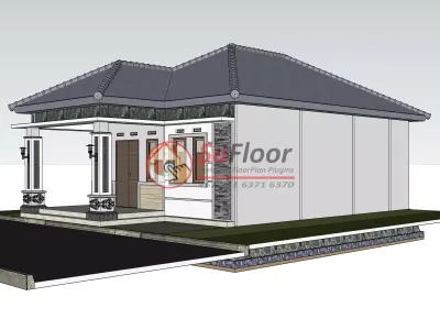 House 7x10m code 590 - Sketchup 3D model 3D model 3D model
