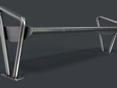 Metal Modern Bench 26 PBR Game Ready Low-poly 3D model