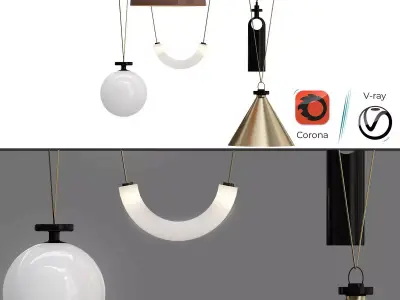 Roll  Hill Shape Up 5 Piece Chandelier 3D model