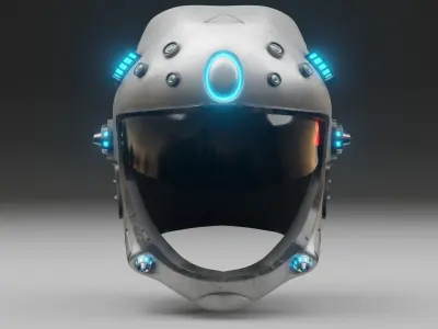 Sci-fi Helmet 3D model 7