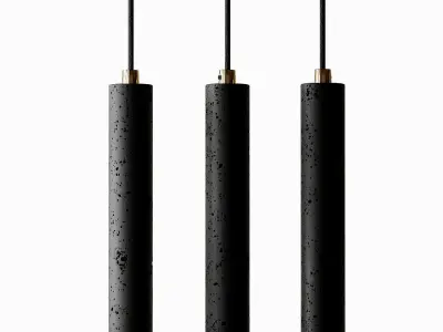 Lava Stone and Brass Pendant Light Bang by Buzao 3D model