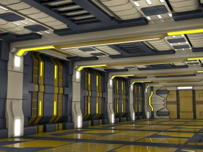 Sci Fi Corridor 3D model 130