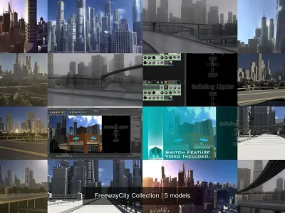 Freeway City Collection 3D Model Pack