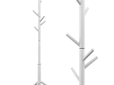 Bremen Oak Coat Stand 3D model