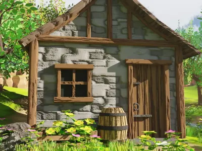 Medieval House In Forest 3D model