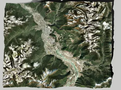 Cityscape Nyingchi Tibet China 3D model