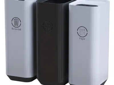 Trash Can Low-poly 3D model