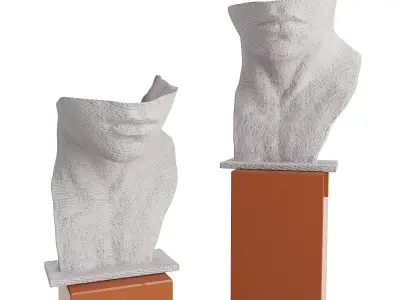 Modern face half sculpture 3D model