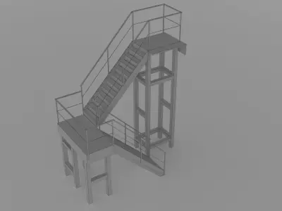Stairs Metal 3D model