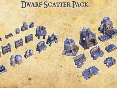Dwarf Scatter Pack Tabletop Terrain 28MM 3D print model 3D print model